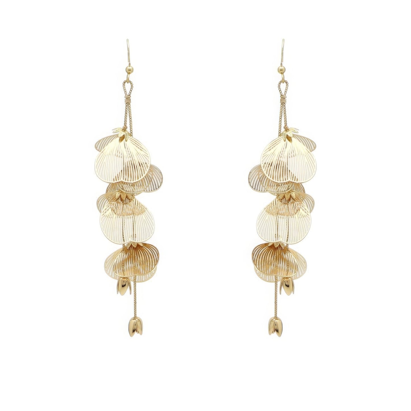 Flower Metal Drop Earrings